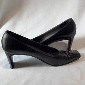 *VINTAGE Y2K RANGONI FIRENZE ITALIAN SQUARE TOE BLACK PUMPS -  WOMEN'S SIZE 7.5